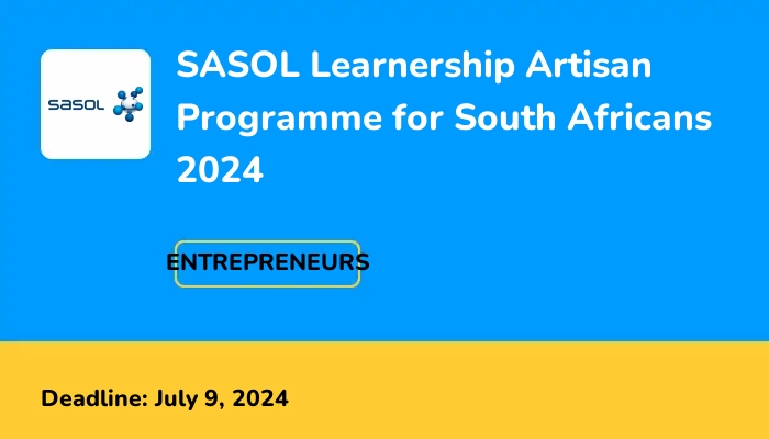 SASOL Learnership Artisan Programme for South Africans 2024 ...